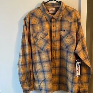 NWT $53 Wrangler XXL 2XL Western Button Down Shirt